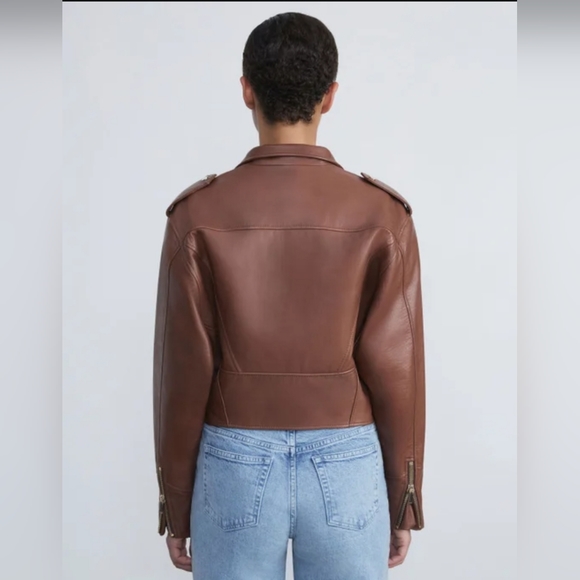 Lafayette 148 New York LAMBSKIN LEATHER MOTO JACKET - Picture 4 of 13